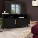 DLH025 Corner Black Wooden TV Stand with Storage - TV's up to 43" - Delilah