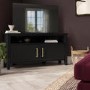 Corner Black Wooden TV Stand with Storage - TV's up to 43" - Delilah