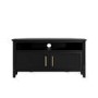 Corner Black Wooden TV Stand with Storage - TV's up to 43" - Delilah
