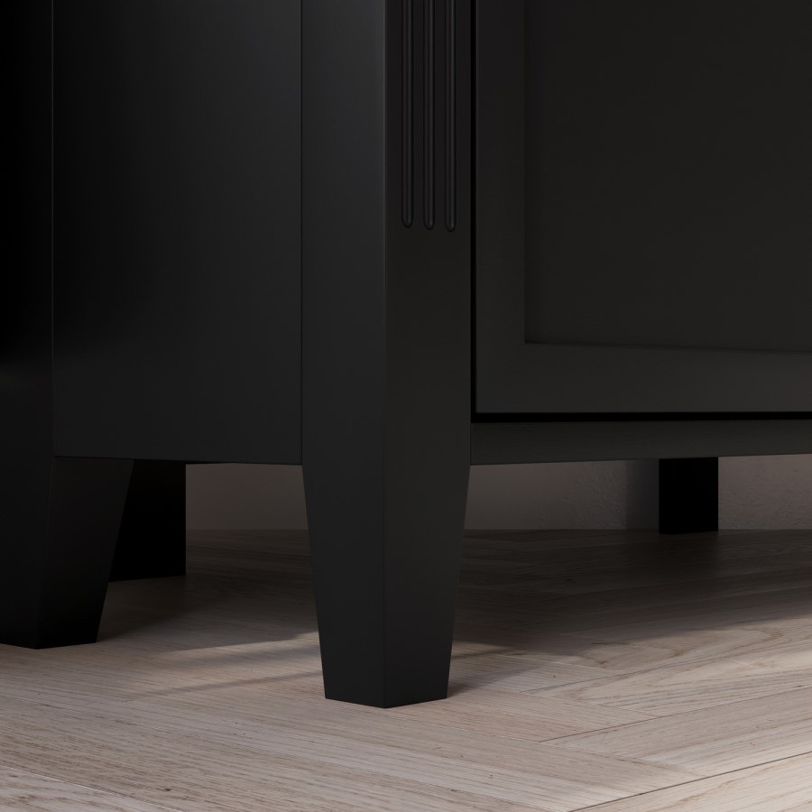 Corner Black Wooden TV Stand with Storage - TV's up to 43" - Delilah