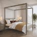 Double Four Poster Bed Frame in Dark Wood - Delilah