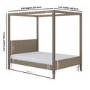 Double Four Poster Bed Frame in Dark Wood - Delilah