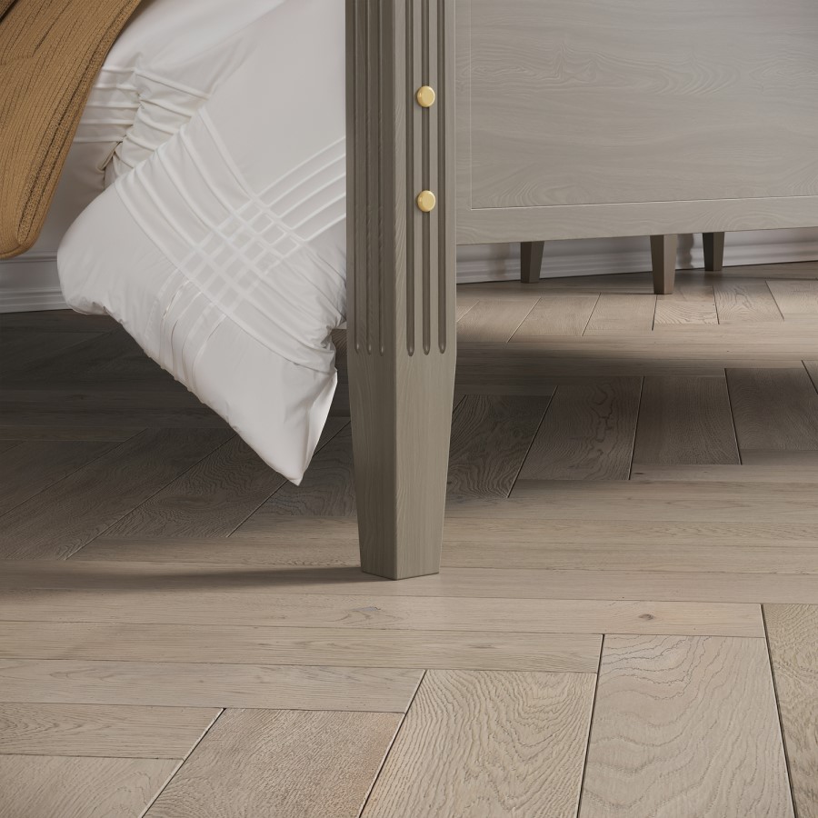 Double Four Poster Bed Frame in Dark Wood - Delilah