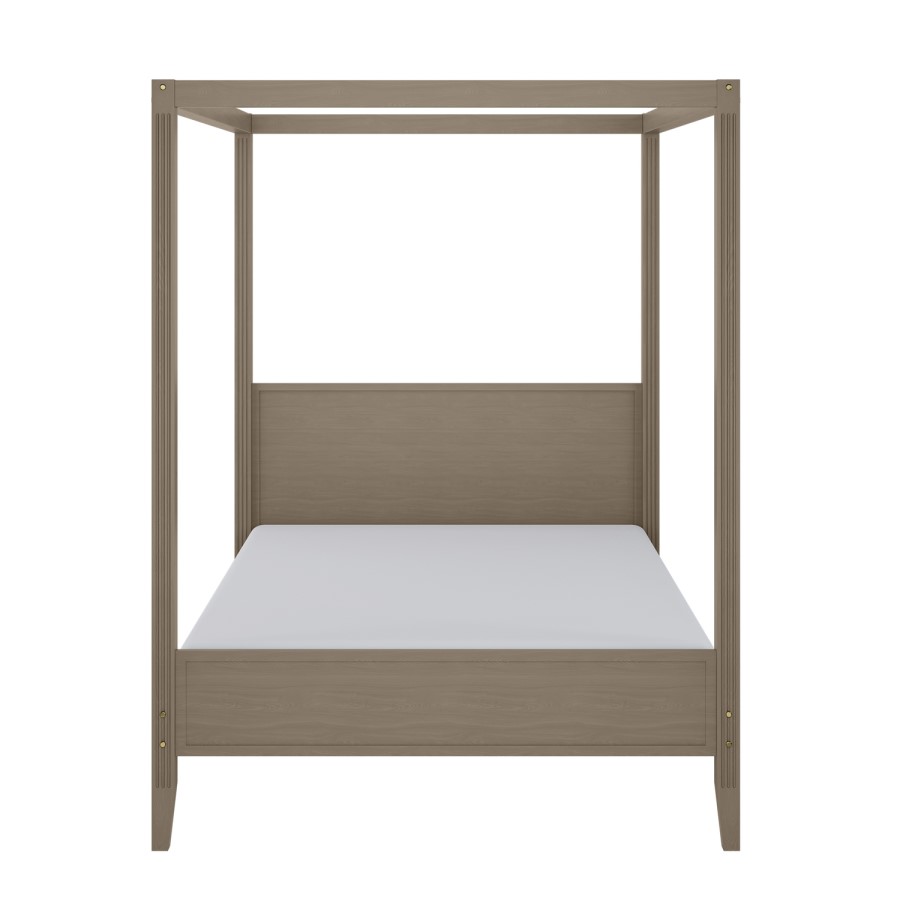 Double Four Poster Bed Frame in Dark Wood - Delilah