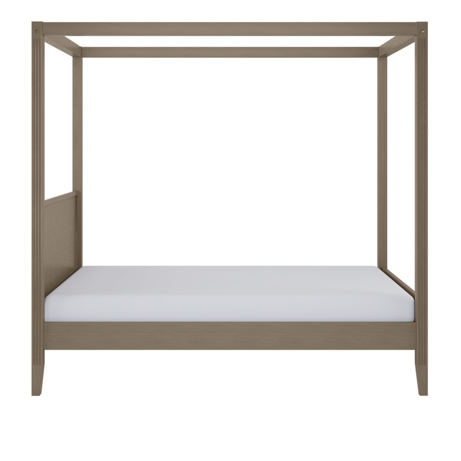 Double Four Poster Bed Frame in Dark Wood - Delilah