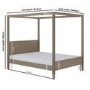 King Size Four Poster Bed Frame in Dark Wood - Delilah