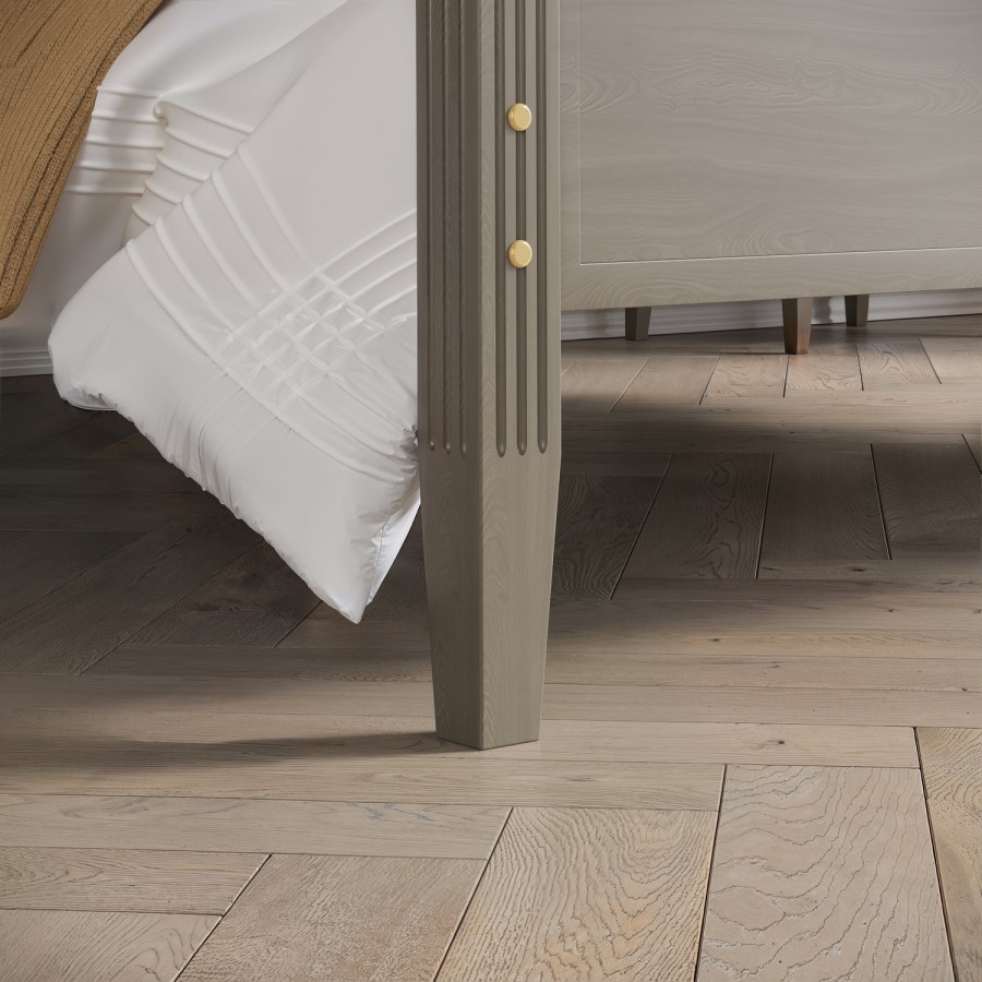 King Size Four Poster Bed Frame in Dark Wood - Delilah