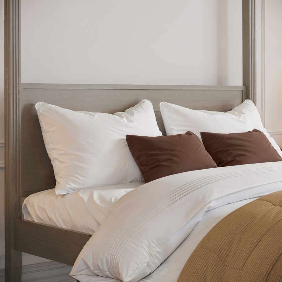 King Size Four Poster Bed Frame in Dark Wood - Delilah