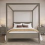 King Size Four Poster Bed Frame in Dark Wood - Delilah