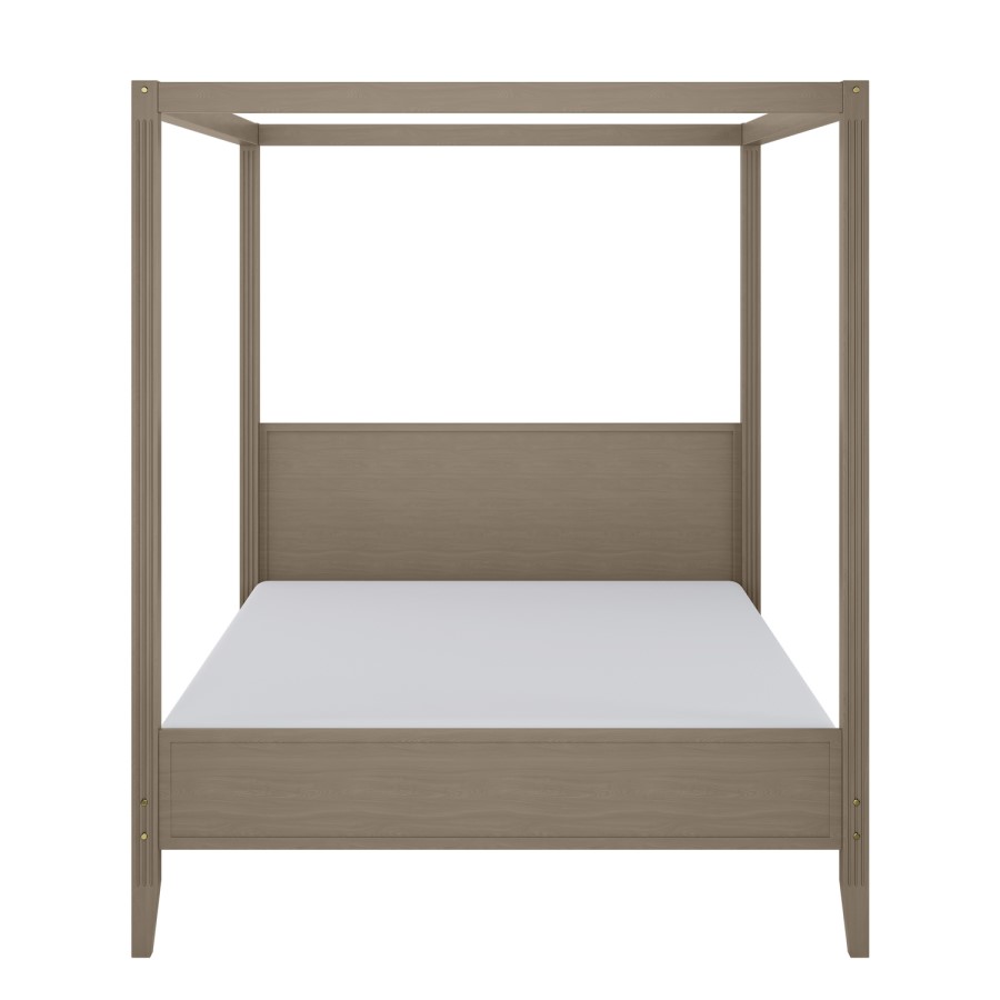 King Size Four Poster Bed Frame in Dark Wood - Delilah