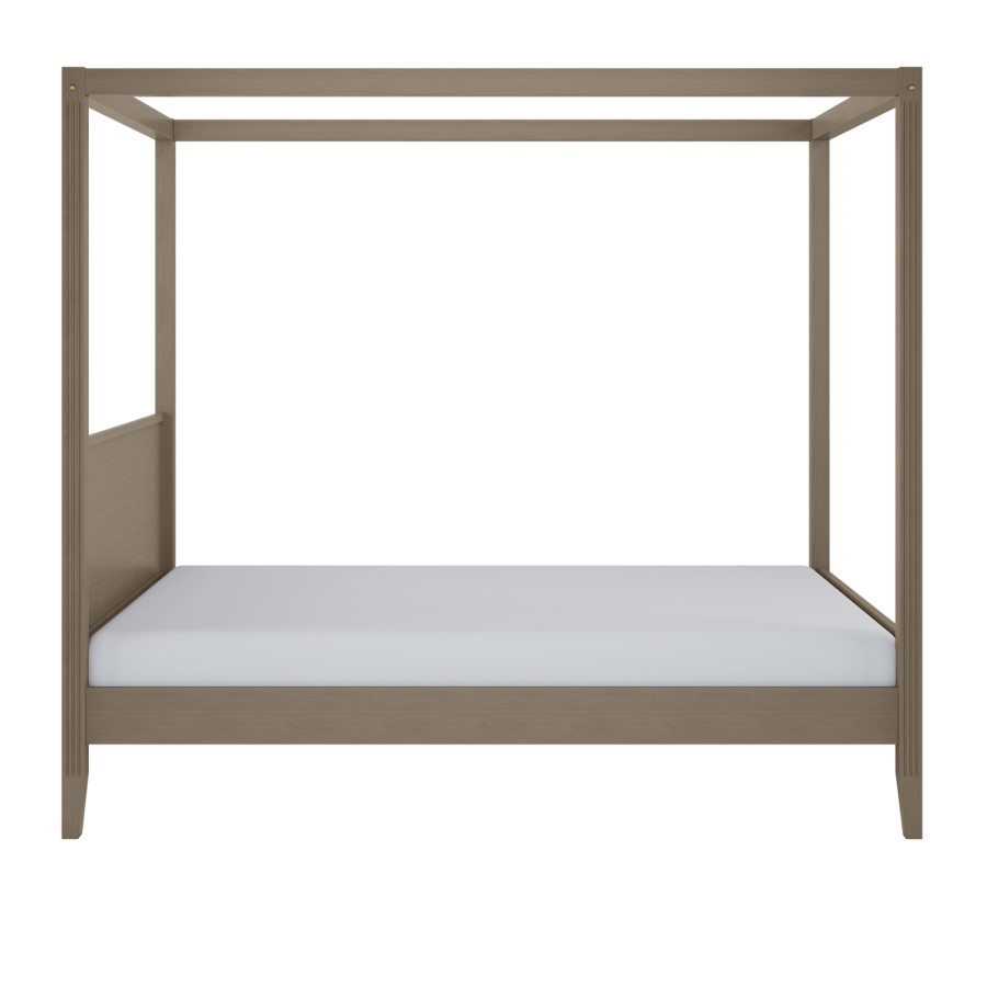 King Size Four Poster Bed Frame in Dark Wood - Delilah