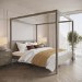 Super King Four Poster Bed Frame in Dark Wood - Delilah