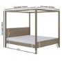 Super King Four Poster Bed Frame in Dark Wood - Delilah