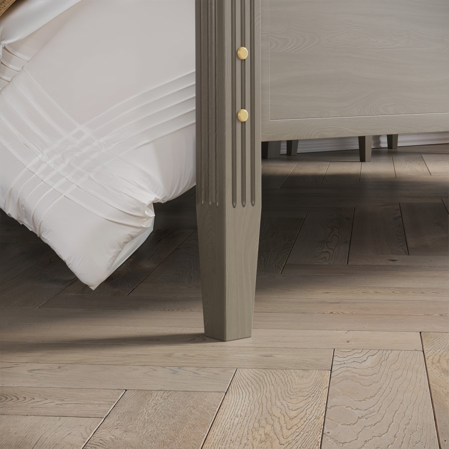 Super King Four Poster Bed Frame in Dark Wood - Delilah