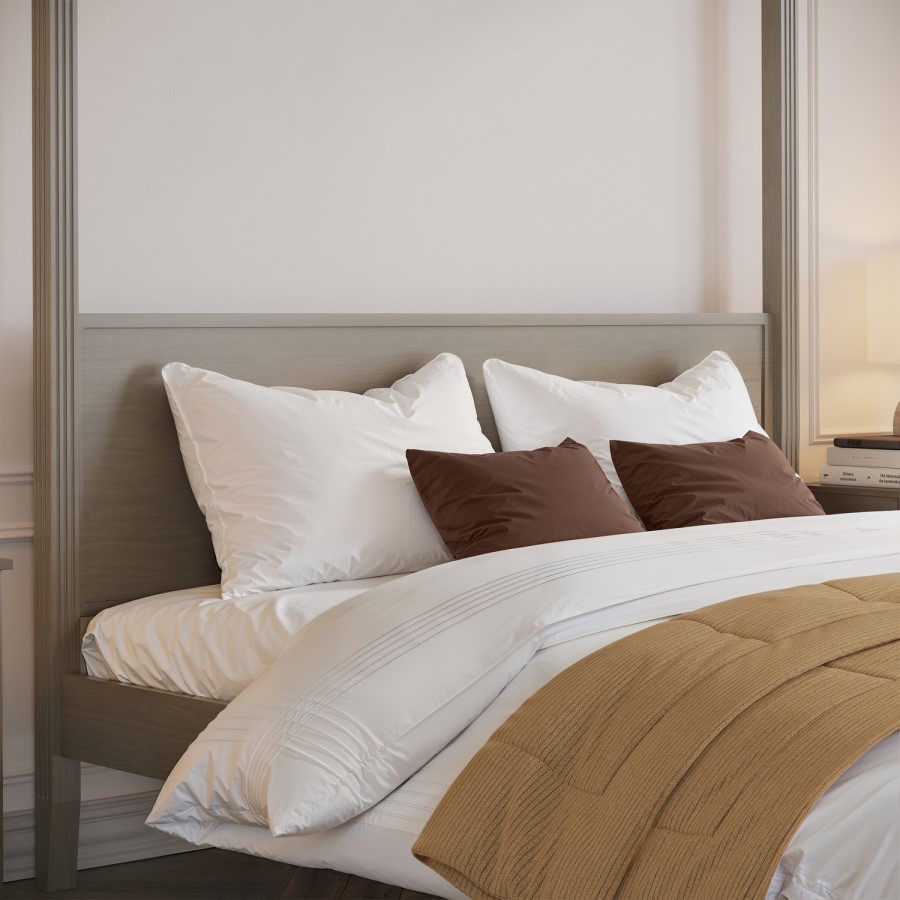 Super King Four Poster Bed Frame in Dark Wood - Delilah