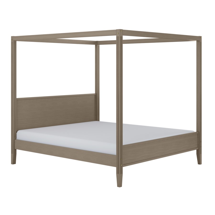 Super King Four Poster Bed Frame in Dark Wood - Delilah