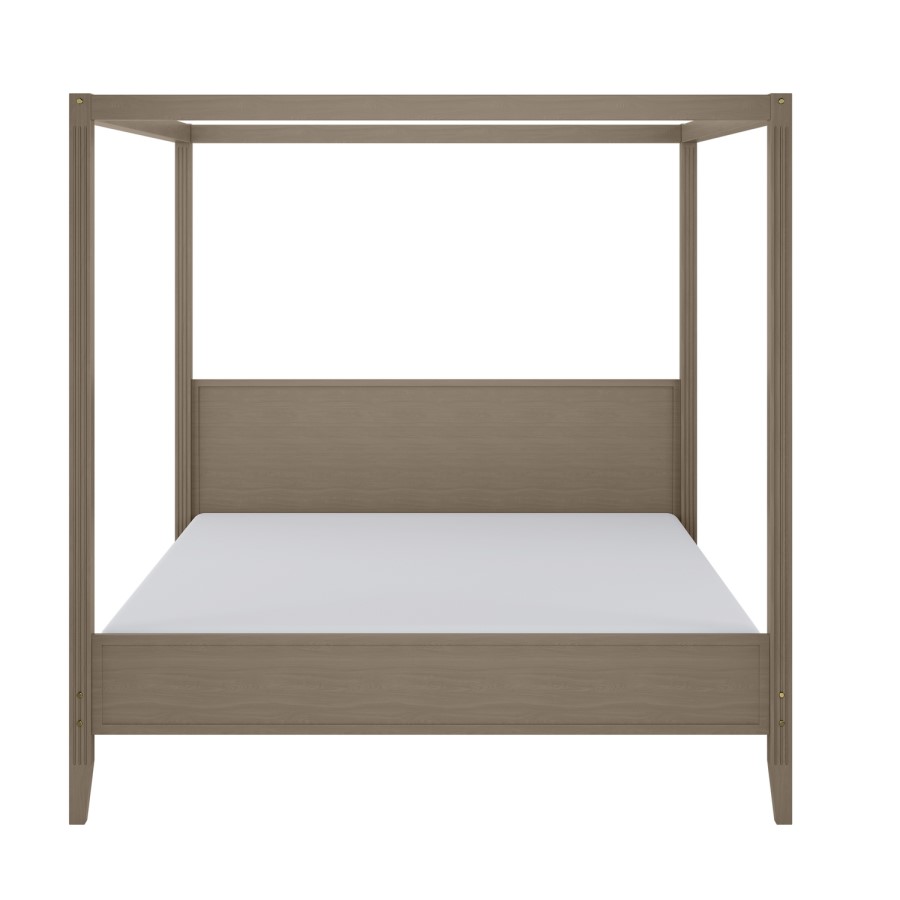 Super King Four Poster Bed Frame in Dark Wood - Delilah