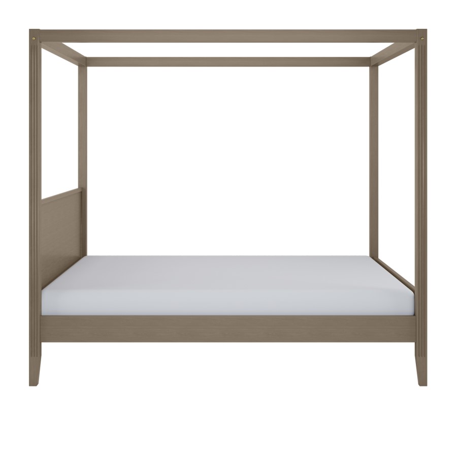 Super King Four Poster Bed Frame in Dark Wood - Delilah