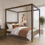 Double Four Poster Bed Frame in Walnut - Delilah