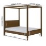 Double Four Poster Bed Frame in Walnut - Delilah