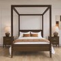 Double Four Poster Bed Frame in Walnut - Delilah