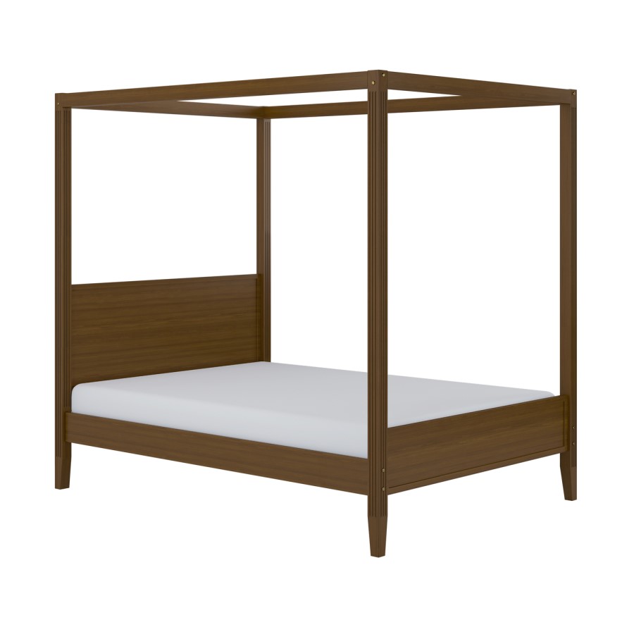 Double Four Poster Bed Frame in Walnut - Delilah