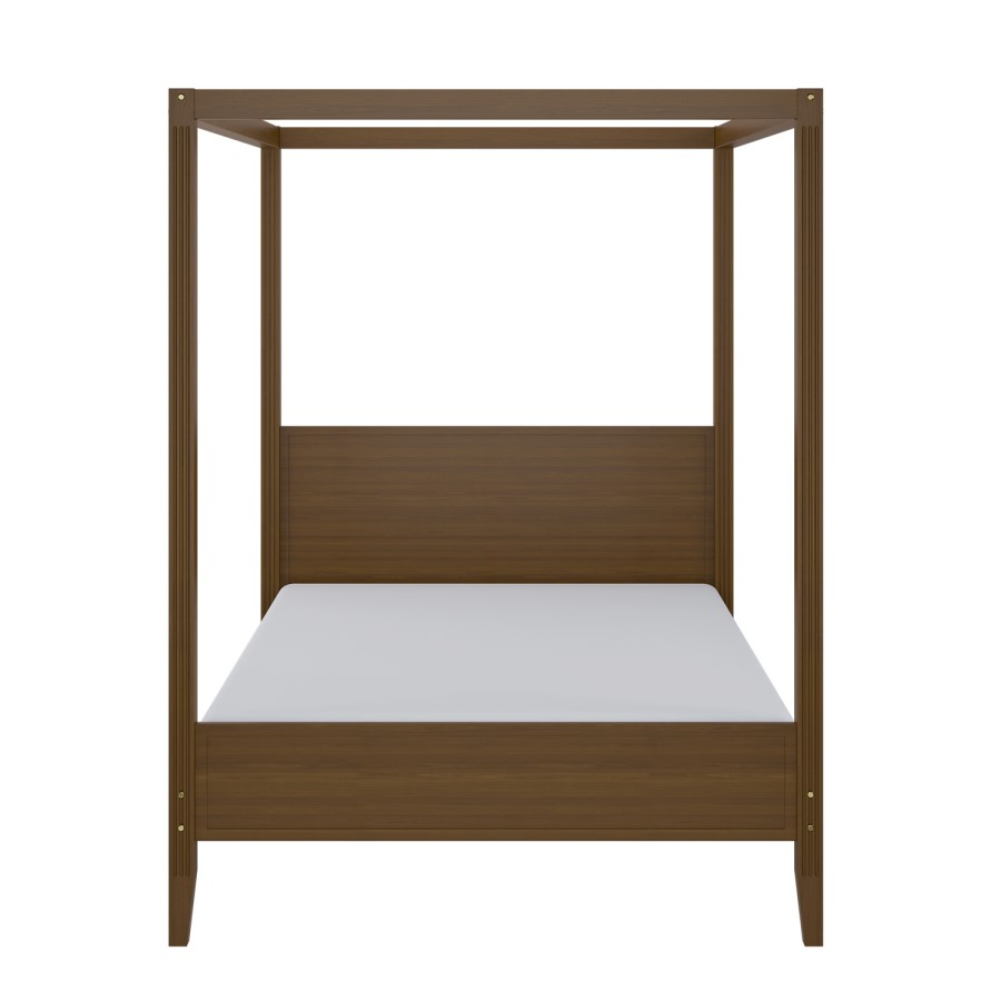 Double Four Poster Bed Frame in Walnut - Delilah