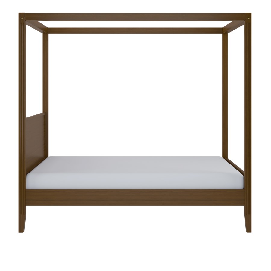 Double Four Poster Bed Frame in Walnut - Delilah