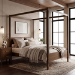 King Size Four Poster Bed Frame in Walnut - Delilah