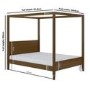 King Size Four Poster Bed Frame in Walnut - Delilah