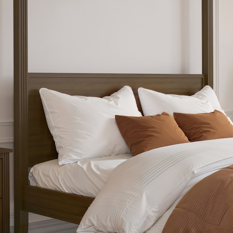 King Size Four Poster Bed Frame in Walnut - Delilah