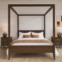 King Size Four Poster Bed Frame in Walnut - Delilah