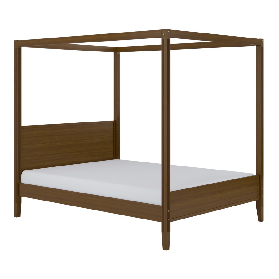 King Size Four Poster Bed Frame in Walnut - Delilah