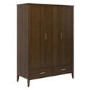 Walnut 3 Door Triple Wardrobe with Drawers - Delilah