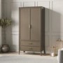 Dark Wood 2 Door Double Wardrobe with Drawers - Delilah