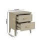Light Wood 2 Drawer Bedside - Delilah 