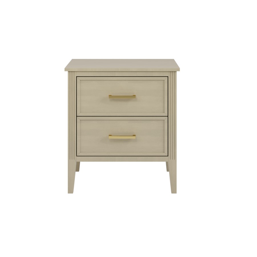 Light Wood 2 Drawer Bedside - Delilah 