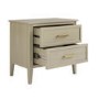 Wide Light Wood 2 Drawer Bedside - Delilah
