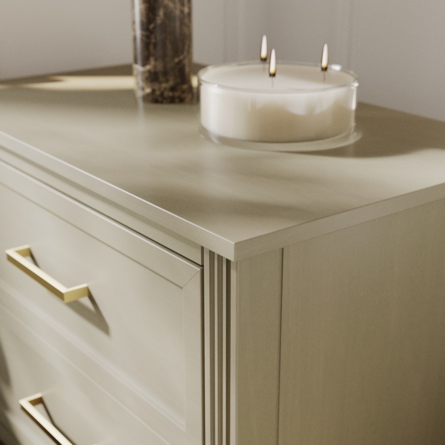 Wide Light Wood 2 Drawer Bedside - Delilah