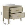 Wide Light Wood 2 Drawer Bedside - Delilah