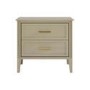 Wide Light Wood 2 Drawer Bedside - Delilah