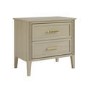 Wide Light Wood 2 Drawer Bedside - Delilah