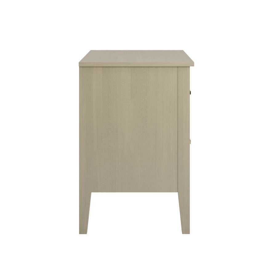 Wide Light Wood 2 Drawer Bedside - Delilah