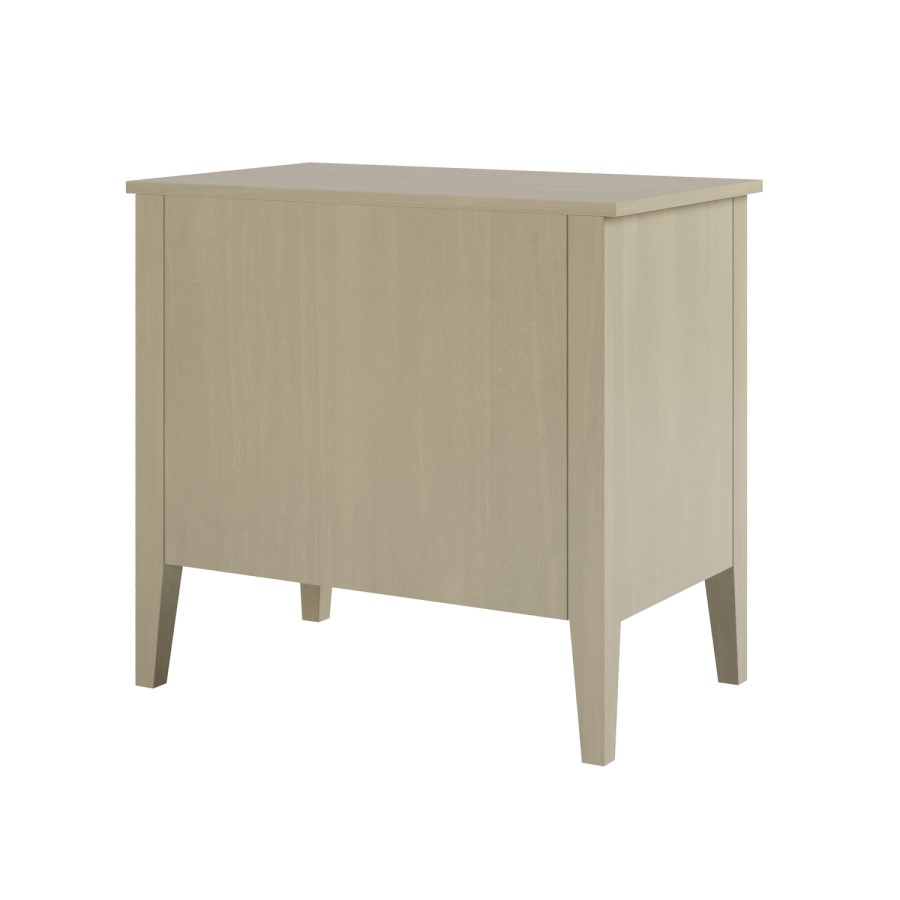 Wide Light Wood 2 Drawer Bedside - Delilah