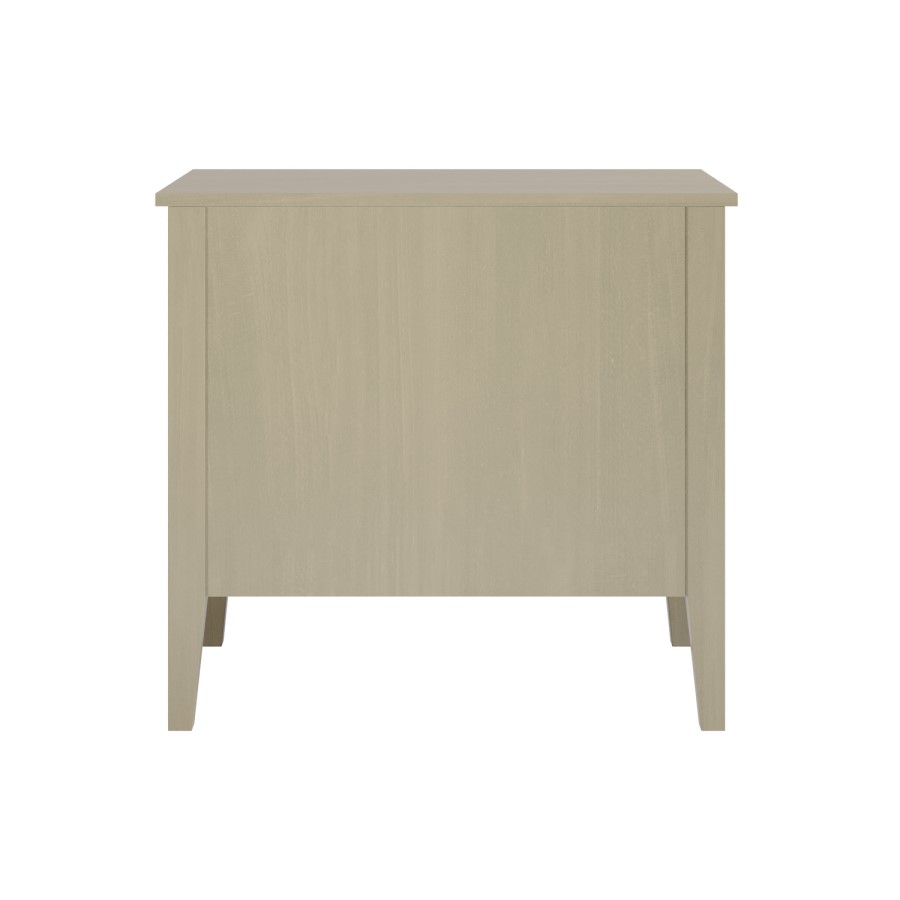 Wide Light Wood 2 Drawer Bedside - Delilah