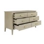 Wide Light Wood Chest of 6 Drawers - Delilah 
