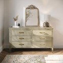 DLH037 Wide Light Wood Chest of 6 Drawers - Delilah 