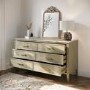 Wide Light Wood Chest of 6 Drawers - Delilah 