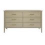 Wide Light Wood Chest of 6 Drawers - Delilah 