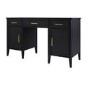 Black Office Desk with Drawers - Delilah 